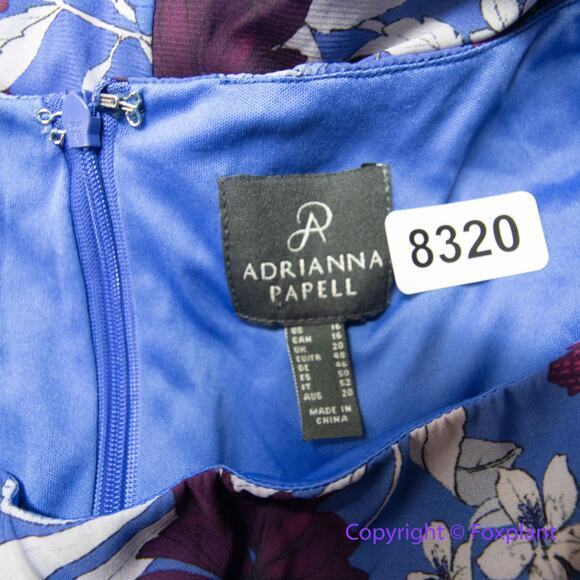 Adrianna Papell Women's Botanical Border Fit and Flare dress blue, plus size 16 - Picture 15 of 16